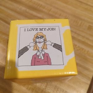 Carlton Cards Stoneware Coffee Mug 12 oz. I Love My Job Blonde Glasses LN Cond